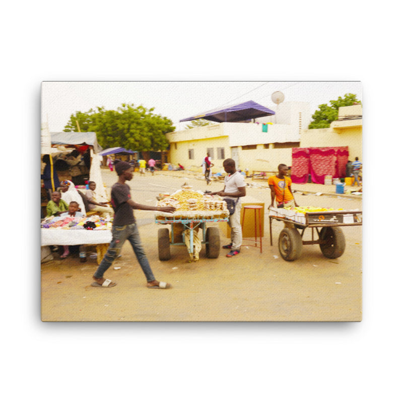Street Vendors in Accra | On Canvas -18x24