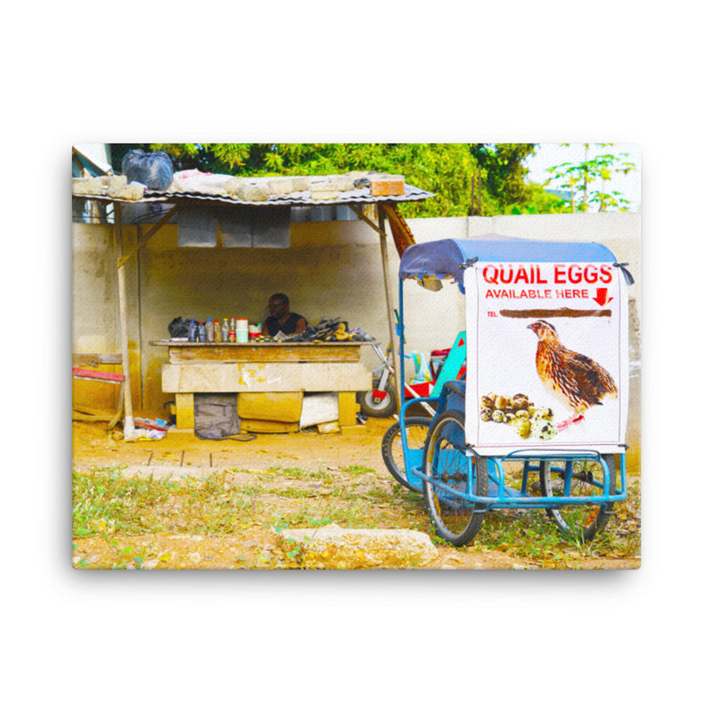 Quail Egg Vendor in Accra | On Canvas - 18x24